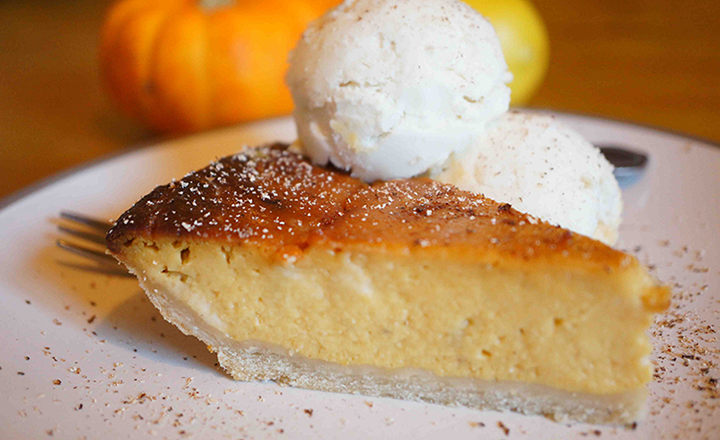 Pumpkin pie with lemon & ginger ice cream